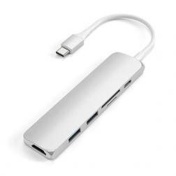 USB-C адаптер Satechi Type-C Slim Multiport Adapter V2, Silver