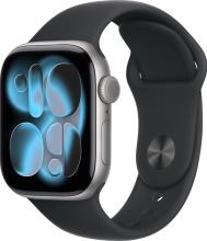 Apple Watch Series 11 42mm Space Grey Aluminum Case with Sport Band Black