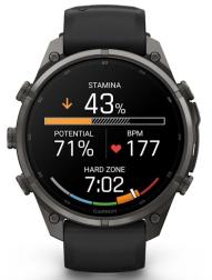 Умные часы Garmin Fenix 9 Pro AMOLED 47мм inReach, Carbon Gray DLC Titanium with Black/Pebble Grey Silicone Band