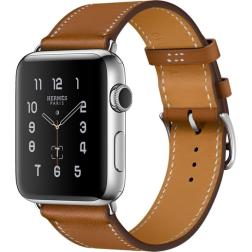 Apple Watch Hermes Series 2 38mm Stainless Steel Case with Fauve Barenia Leather Single Tour