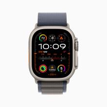 Apple Watch Ultra 2 (2024) 49mm Natural Titanium Case with Navy Alpine Loop Large