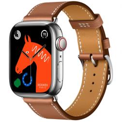 Apple Watch Hermes Series 11 42mm Silver Titanium Case with Single Tour, Gold