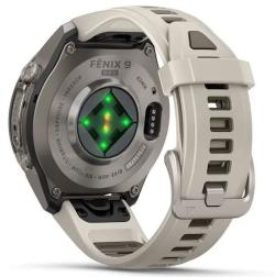 Умные часы Garmin Fenix 9 Pro AMOLED 43мм inReach, Titanium with Fog Grey/Dark Sandstone Silicone Band (010-04335-81)