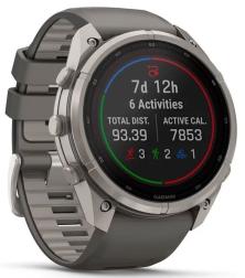 Умные часы Garmin Fenix 9 Pro Solar 51мм inReach Titanium with Pebble Grey Silicone Band (010-04339-01)