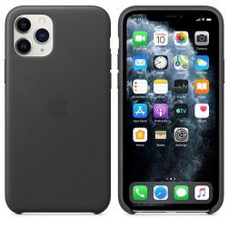 Кожаный чехол для iPhone 11 Pro Max, чёрный цвет