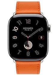 Apple Watch Hermes Series 11 46mm Silver Titanium Case with Single Tour, Orange