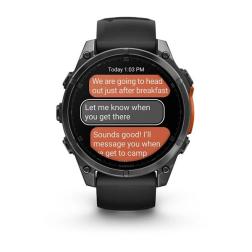 Часы Garmin Fenix 8 47mm Amoled Sapphire Carbon, Gray DLC Titanium with Black Pebble Gray Silicone Band (010-02904-20)