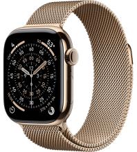 Apple Watch Series 11 42mm Gold Titanium Case with Milanese Loop Gold