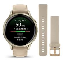 Умные часы Garmin Venu 4 41mm Lunar Gold with Bone Silicone Band and Light Sand Leather Band (010-03013-03)