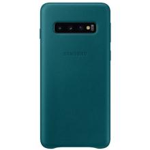 Кожаный чехол Leather Cover Samsung S10 зеленый