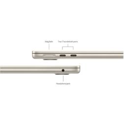 Ноутбук Apple MacBook Air 13 (M3, 8C CPU/10C GPU, 2024), 8 ГБ, 512 ГБ SSD, Starlight (сияющая звезда)