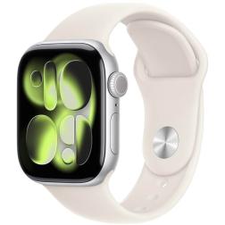 Apple Watch Series 11 42mm Silver Aluminum Case with Sport Band, Starlight