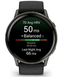 Умные часы Garmin Venu 4 45mm Slate with Black Silicone Band (010-03014-00)