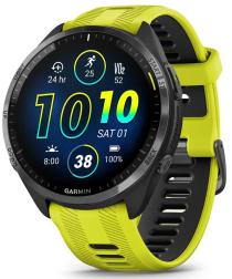 Умные часы Garmin Forerunner 965, черный с желтым силиконовым ремешком (010-02809-22)