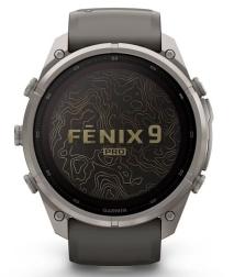 Умные часы Garmin Fenix 9 Pro Solar 51мм inReach Titanium with Pebble Grey Silicone Band (010-04339-01)